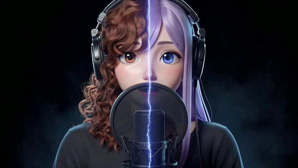 The AI Voice Changer with a grid of character voices, an upload box, a noise removal option and a Change voice button