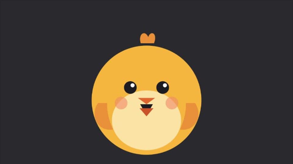 Le créateur de PNGTuber : un oiseau de base avec le bec ouvert et une barre qui montre à quel volume vous devez parler