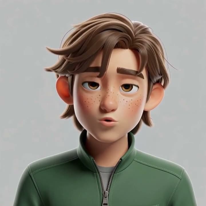 A 3D cartoon character clip re-synced to a different line