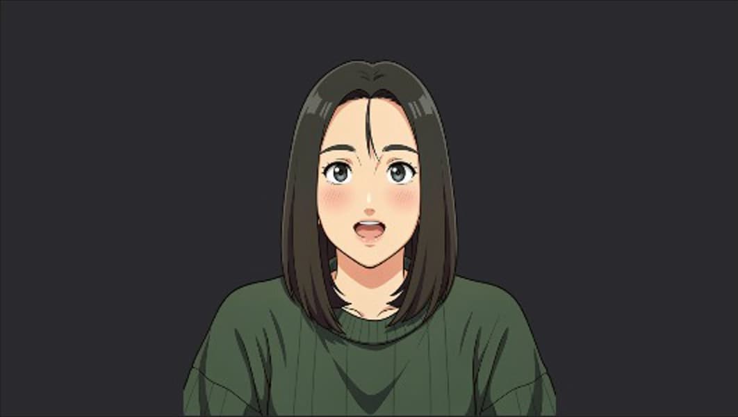 Our avatar made from a photo, talking in PNGTuber Maker to a speech sample