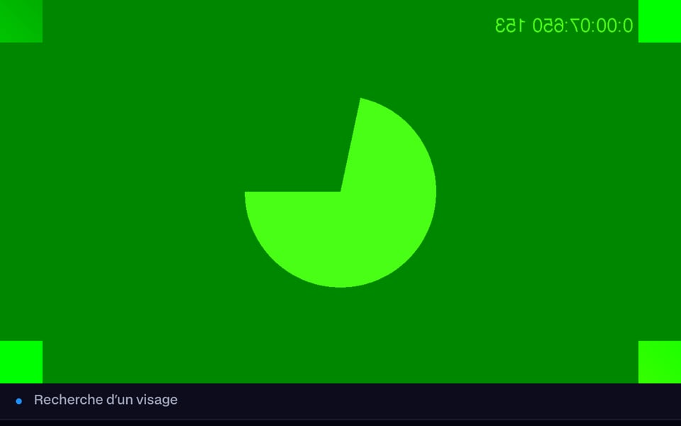 Test de suivi du visage : aucun visage dans l'image