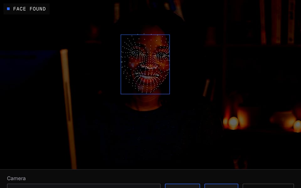 Face Tracking Test: tracking in a dim room