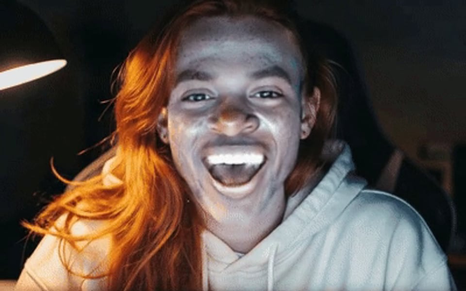A frame of the finished GIF with the face swapped