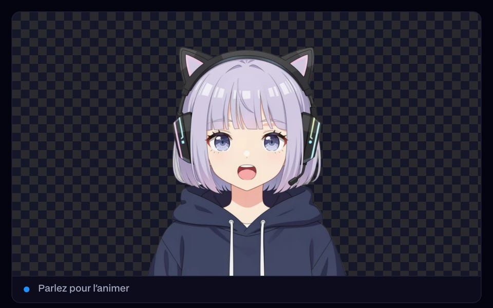 L'avatar 2D qui parle quand le micro capte votre voix