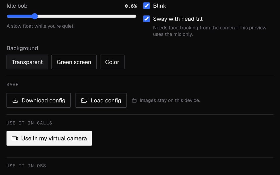 Background, saving and the virtual camera button