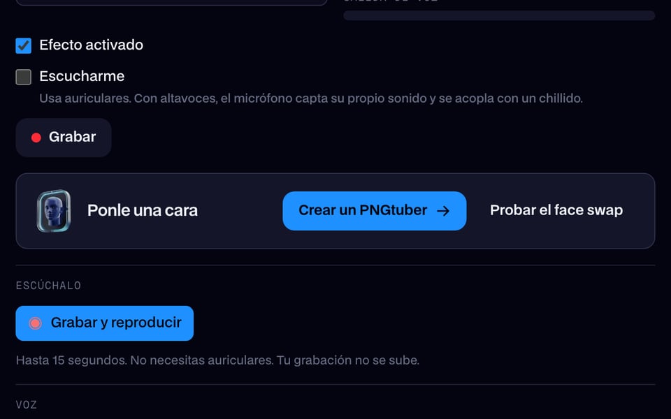 La voz Chica elegida entre los presets