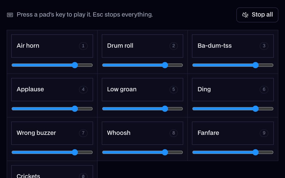 Sound pads with their own volume and hotkey