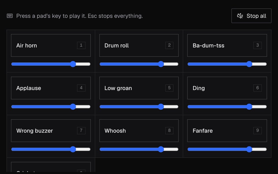 Sound pads with their own volume and hotkey
