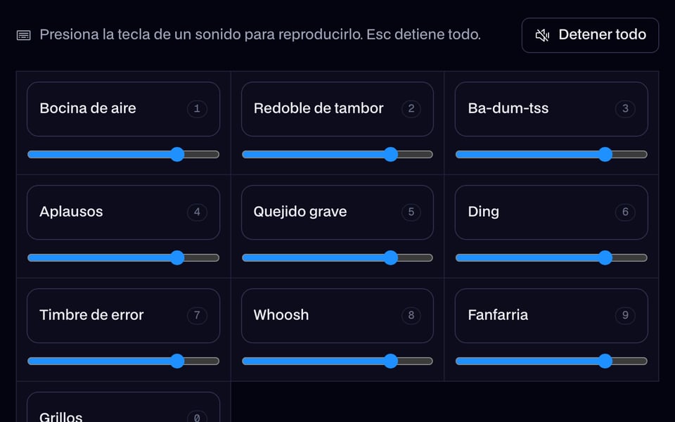 Botones de sonido con su propio volumen y tecla de acceso rápido