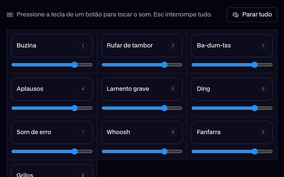 Botões de som com volume e tecla de atalho próprios