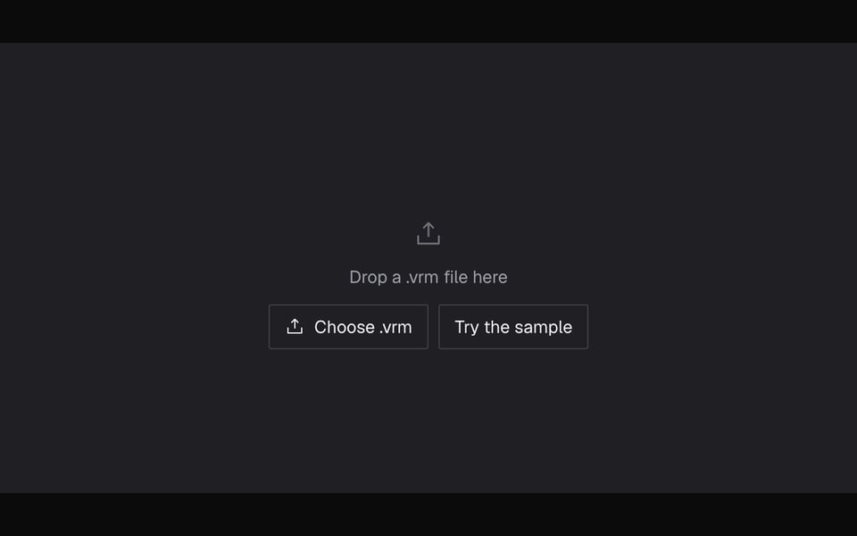 Drop a .vrm file or try the sample model