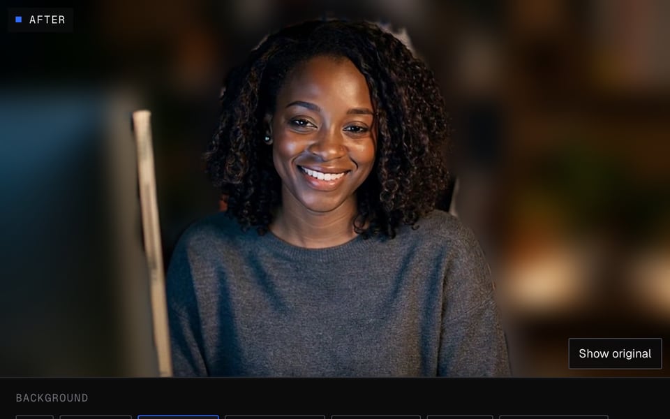 Strong background blur turned on